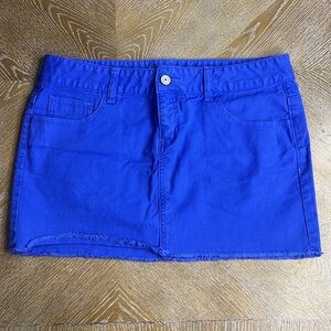 Blue Denim Mini Skirt L